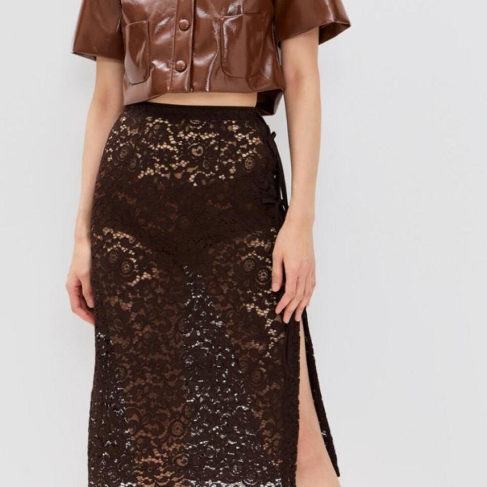 Sissi skirt brown lace midi